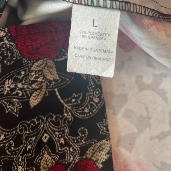 Briggs New York Black Floral Print Faux Suede Button Down Jacket Women’s Large - Picture 7 of 12